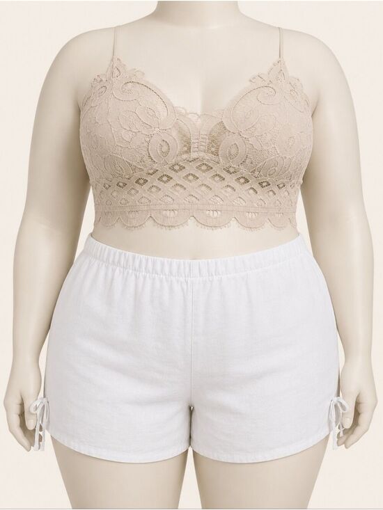 Hollister Pants - Hollister Linen Blend Side Bow Shorts NWT XXL White Coastal Resort Pockets